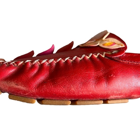 Hispanitas Anthropologie | 3D Floral Appliqué Mules/Shoes Slip-On Artsy Red 8 - Picture 16 of 17